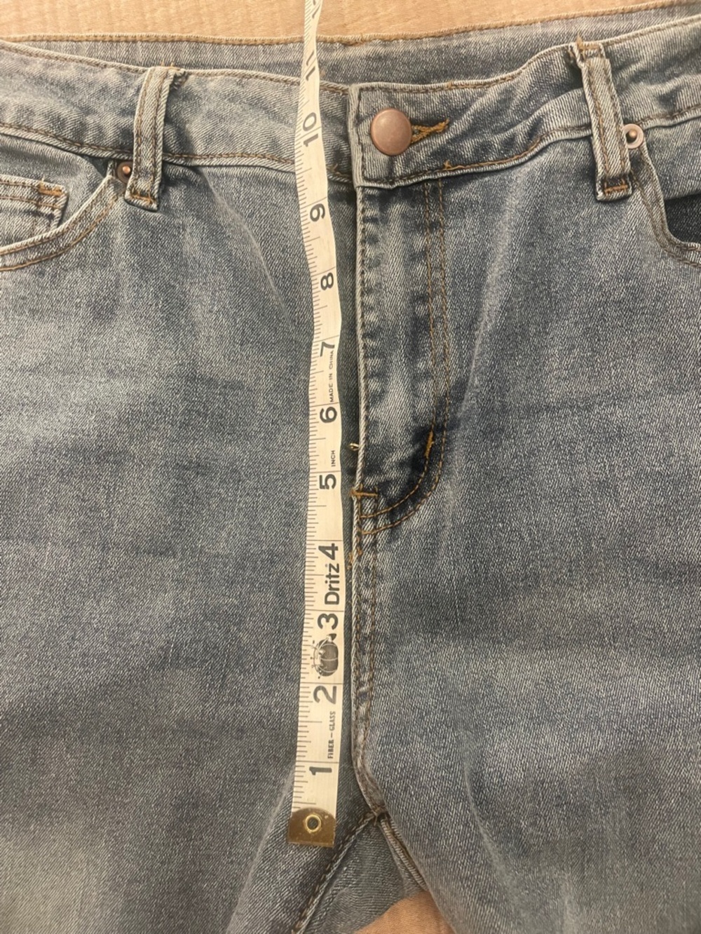 NWT WESTFADE Light Wash Jeans with Brown Flame Embroidery - Picture 4 of 8